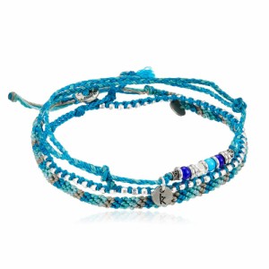 wakami ワカミ アンクレット 3 Strand Stone Anklets Turquoise WA-BC17009 ブルー ビーズ