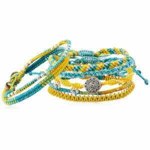 wakami ワカミ ブレスレット Earth 7 Strand Yellow Cyan WA-BC17003 イエロー ブルー