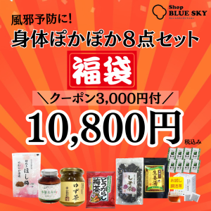 福袋 2024 風邪予防に！身体ぽかぽか８点セット 3,000円クーポン付の福袋 ママ×和漢薬膳師セレクト