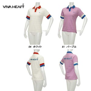 ビバハート VIVA HEART レディース 春夏 ディンプルボーダー 半袖シャツ