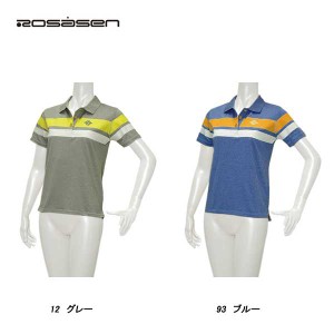 ロサーセン Rosasen レディース 春夏 UVケア 吸水速乾 ボーダー 半袖シャツ