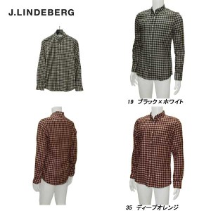 J.リンドバーグ J.LINDEBERG メンズ 秋春 チェック柄 長袖シャツ