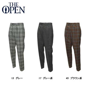 ジ・オープン THE OPEN メンズ 秋冬 ストレッチ ワンタックテーパードチェックパンツ