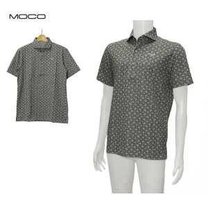 MOCO モコ メンズ 春夏 プラネット 鹿の子プリント 半袖シャツ サイズ50(L)