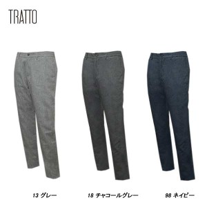 トラット TRATTO メンズ 秋冬 中綿入り ネップツイード柄プリント イージーパンツ