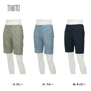 トラット TRATTO メンズ 春夏 ストレッチ 吸水速乾 フラワー小紋柄 ショートイージーパンツ