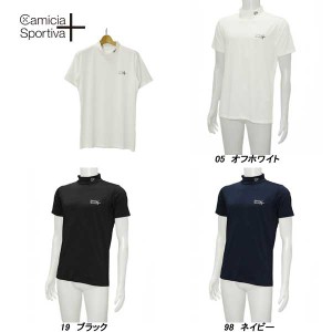 Camicia Sportiva + カミーチャスポルティーバプラス 春夏 吸水速乾 ベア天竺 半袖モックネックシャツ