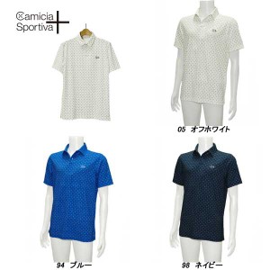 Camicia Sportiva + カミーチャスポルティーバプラス 春夏 ボタンドットプリント 半袖シャツ