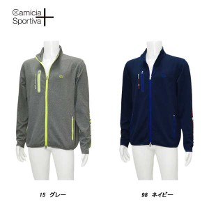 Camicia Sportiva + カミーチャスポルティーバプラス 秋冬 吸水速乾 ストレッチ ダンボールニット スタンドフルジップミドラー