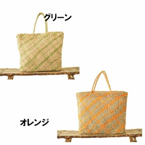 ノベルティあり MICESTA（ミセスタ）DIAGONALLY KNITTED SQUARE TOTE   チルファクトリー フィリピン カラフル マニラ麻 かぎ針 ハンドル