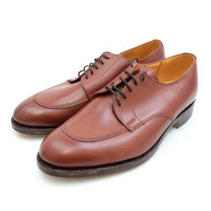 未使用 グレンソン Vチップレザーシューズ メンズ 茶 6.5D GRENSON