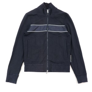 美品 モンクレール 21年 バックロゴフーディー スウェットパーカー レディース 黒 M ナイロン切替 MONCLER