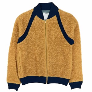 【クリアランスSALE】美品 ビズビム 14AW ALCES FLEECE BLOUSON ボアフリースブルゾン メンズ キャメル ネイビー 1 ジャケット ウール VI