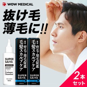 育毛剤 育毛 薄毛 抜け毛 フケ 予防 男性 海藻エキスM-034配合 医薬部外品 スーパーサイヤ 120ml×２