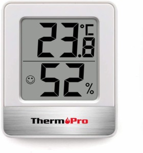 ThermoPro温度計 湿度計室内 小さい温湿度計デジタル 見やすい ホワイトTP-49