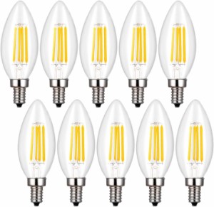 【Go To LED】シャンデリア電球 60W形相当 LED クリア電球 6W E17口金 フィラメント 蝋燭型 LED電球 電球色 2700k 550lm C35 E17 クリア