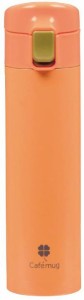 水筒 350ml 直飲み オレンジ HB-874 ステンレス ワンタッチ マグ  内面 フッ素加工 カフェマグファイン