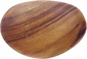 トレー 卵型 幅17.8cm ブラウン 44689  アカシア  天然木 割れにくい 軽量 食器 70184 不二貿易