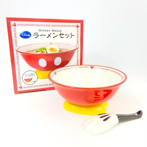 ディズニー ミッキーマウス ラーメンセット 鉢 食器 Disney レッド グッズ