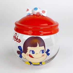 PEKO ペコちゃん Peko キャンディポット お菓子入れ キッチン 食器 ガラスポット ポット 飴 キャンディ ホワイト グッズ