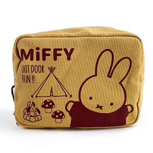 ミッフィー miffy キャンプシリーズ スクエアポーチ ポーチ ケース 小物入れ スクエア ブラウン グッズ