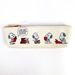 PEANUTS スヌーピー スリムペンポーチ ブック刺繍 ペンポーチ 筆箱 文具 グッズ (MCOR)の通販はau PAY マーケット