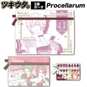 ツキウタ。 3連フラットポーチ 「Procellarum」 プロセラルム3連ポーチ (ORTU)(PWD)