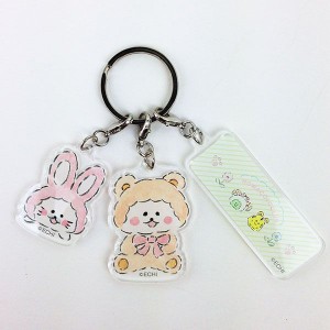 ほわころくらぶ ほわころちゃん 3連アクリルキーホルダー 着ぐるみ グッズ  (MCOR)(PWD)