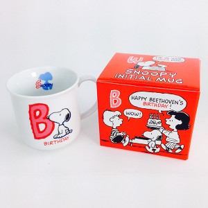 ピーナッツ スヌーピー イニシャルマグ B 日本製 食器 グッズ  (MCOR)