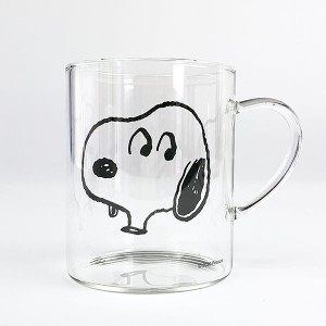 スヌーピー 耐熱ガラス フェイスマグカップ コップ キッチン SNOOPY 