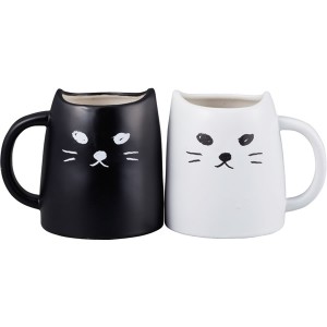 黒ねこと白ねこ ペアマグ (マグカップ/黒猫・白猫) おもしろ食器
