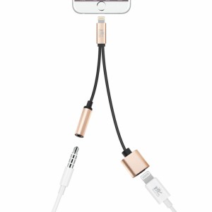 【IOS17対応】RoiCiel（グリティーシーリズ）2in1 ライトニングポート3.5mm端子 Adapter Audio オーディオ ジャックイヤホンヘッドホン 