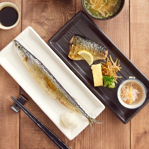 和食器サンマ皿 28cm 長角皿 大皿 プレート お皿 さんま皿 焼き魚皿 長皿 角皿 スクエアプレート 和カフェ カフェ食器 カフェ風 白い食器