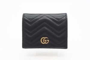 ☆安心の3大保証☆ ABランク ≪GUCCI グッチ/二つ折り財布≫ 466492 GGマーモント キルティング カードケース コイン&紙幣入れ付き 美品 