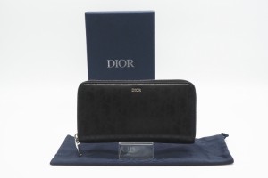 ☆安心の3大保証☆ ABランク ≪Dior ディオール/ラウンドファスナー長財布≫ 2ESBC252VPD_ H03E オブリーグ ギャラクシー レザー ブラッ