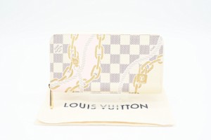 ☆安心の3大保証☆ Aランク ≪LOUIS VUITTON ルイ ヴィトン/ジッピーウォレット≫ M40480 ダミエ アズール ホワイト  グレー ゴールド 極