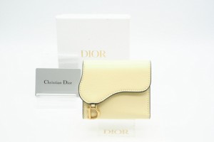 ☆安心の3大保証☆ Aランク ≪Christian Dior クリスチャン ディオール/三つ折り財布≫ S5652CCEH サドル ロータス ウォレット ゴースト