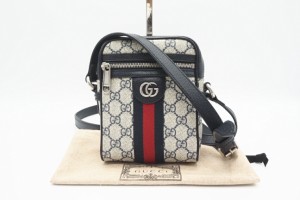 ☆安心の3大保証☆ ABランク ≪GUCCI グッチ/ショルダーバッグ≫ 598127 オフィディア GGショルダーバッグ GGスプリーム ネイビー グレー