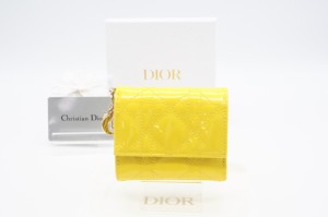 ☆安心の3大保証☆ Aランク ≪Christian Dior クリスチャン ディオール/三つ折り財布≫ S0181OVRB カナージュ LADY DIOR ロータスウォレ