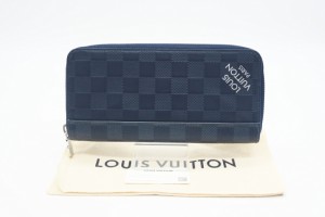 ☆安心の3大保証☆ ABランク ≪LOUIS VUITTON ルイ ヴィトン/ジッピーウォレット≫ N60503 ダミエ スクエアード ヴェルティカル ネイビー