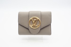 ☆安心の3大保証☆ Bランク ≪LOUIS VUITTON ルイ ヴィトン/三つ折り財布≫ M80301 ポルトフォイユ LV ポンヌフ コンパクト ベージュ オ