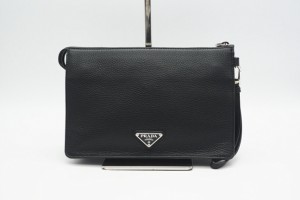 ☆安心の3大保証☆ ABランク ≪PRADA プラダ/クラッチバッグ≫ 2VF006 ヴィテッロ シティ クラッチバッグ ネロ ブラック 黒 美品 送料無