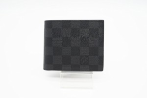 ☆安心の3大保証☆ ABランク ≪LOUIS VUITTON ルイ ヴィトン/二つ折り財布≫ N63336 ダミエ グラフィット ポルトフォイユ マルコ NM ブラ