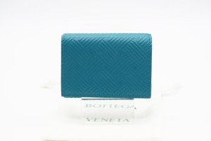 ☆安心の3大保証☆ Aランク ≪BOTTEGA VENETA ボッテガ ヴェネタ/三つ折り財布≫ デボスイントレチャート レザー コンパクトウォレット 