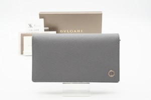 ☆安心の3大保証☆ Aランク ≪BVLGARI ブルガリ/二つ折り長財布≫ 283811 ブルガリ ブルガリ マン ラージ ウォレット グレー ブルー 極美