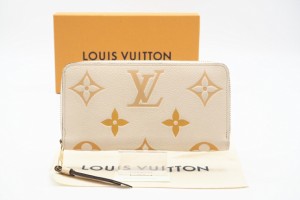 ☆安心の3大保証☆ Bランク ≪LOUIS VUITTON ルイ ヴィトン/ジッピーウォレット≫ M80402 バイカラー アンプラント クレーム サフラン 革