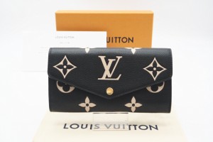 ☆安心の3大保証☆ ABランク ≪LOUIS VUITTON ルイ ヴィトン/二つ折り長財布≫ M80496 アンプラント バイカラー ポルトフォイユ サラ 黒