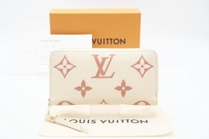 ☆安心の3大保証☆ Bランク ≪LOUIS VUITTON ルイ ヴィトン/ジッピーウォレット≫ M81914 バイカラー アンプラント クリーム ピンク ロゴ