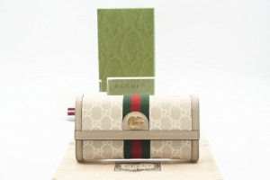 ☆安心の3大保証☆ ABランク ≪GUCCI グッチ/二つ折り長財布≫ 523153 オフィディア GGスプリーム GG コンチネンタルウォレット 送料無料