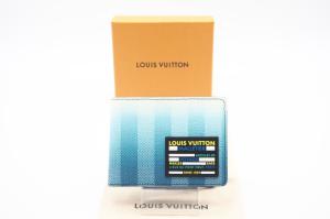 ☆安心の3大保証☆ Aランク ≪LOUIS VUITTON ルイ ヴィトン/二つ折り財布≫ M81319 ダミエ ストライプ ポルトフォイユ ミュルティプル ブ